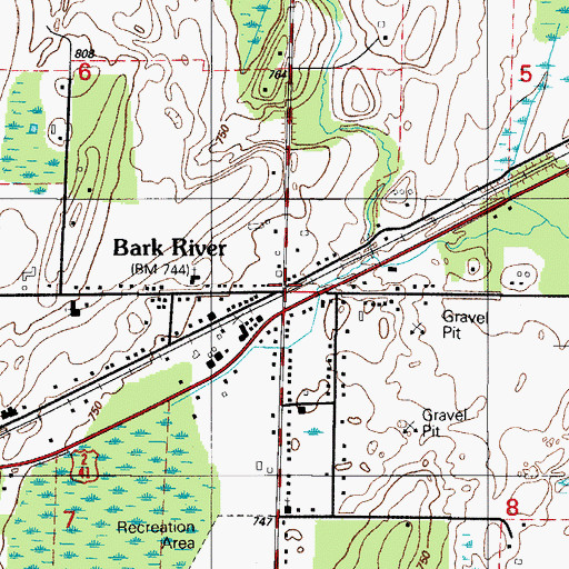 Topographic Map of Bark River, MI