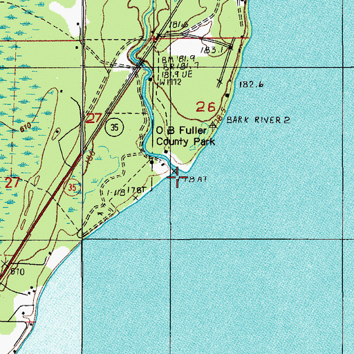 Topographic Map of Bark River, MI
