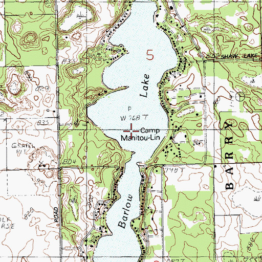 Topographic Map of Barlow Lake, MI