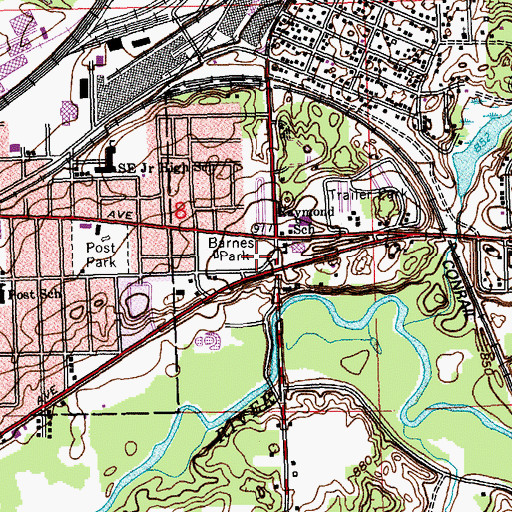 Topographic Map of Barnes Park, MI