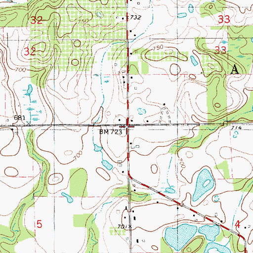 Topographic Map of Barnes School, MI