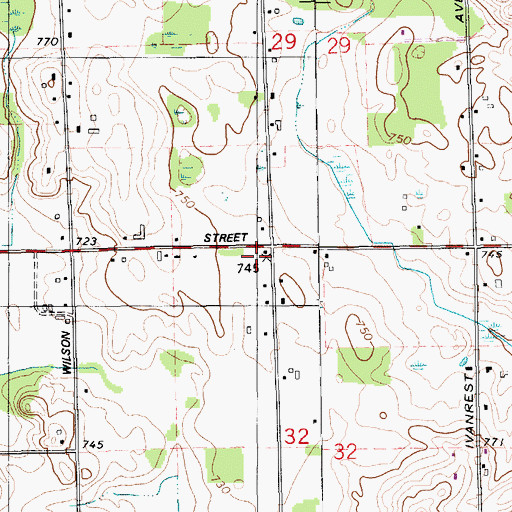 Topographic Map of Barney School, MI