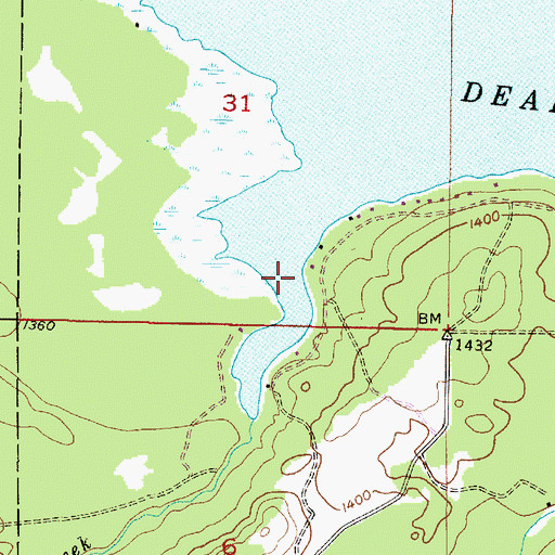Topographic Map of Barnhardt Creek, MI