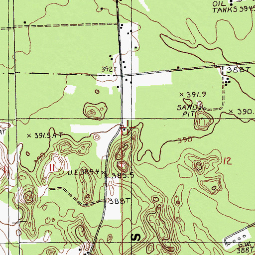 Topographic Map of Barnhart School, MI