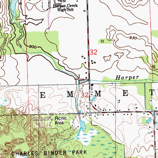 Topographic Map of Barnum Creek, MI