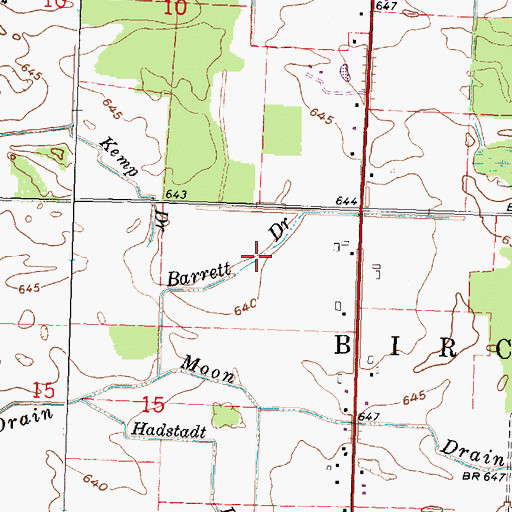 Topographic Map of Barrett Drain, MI