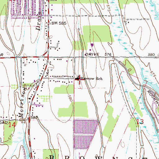 Topographic Map of Barrow School, MI