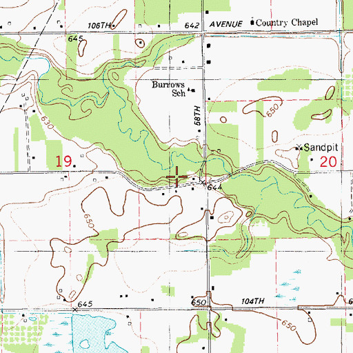 Topographic Map of Barrow School, MI