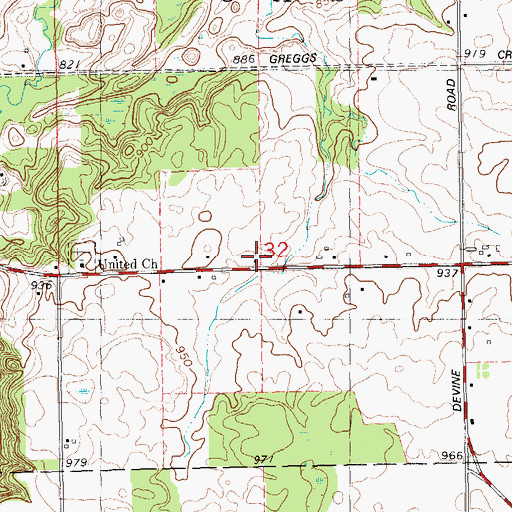 Topographic Map of Barryville School, MI