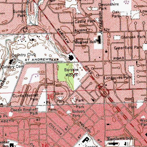 Topographic Map of Barstow Woods, MI
