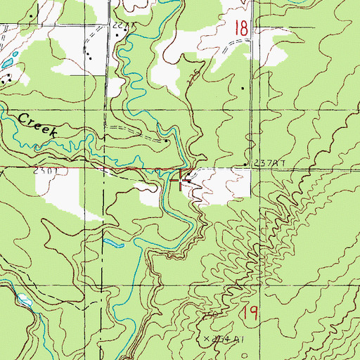 Topographic Map of Bart Creek, MI