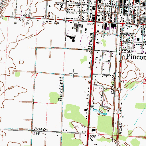 Topographic Map of Bartlett Drain, MI