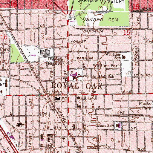 Topographic Map of Barton Junior High School, MI