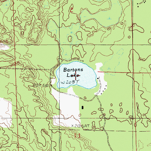 Topographic Map of Bartons Lake, MI