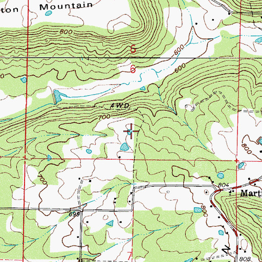Topographic Map of Martins School (historical), AR