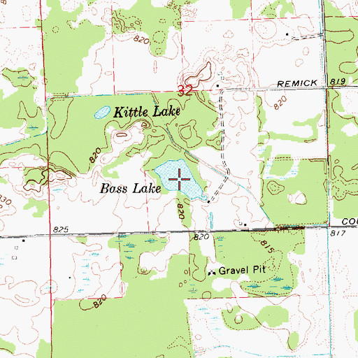 Topographic Map of Bass Lake, MI