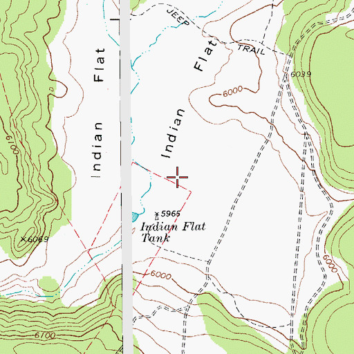 Topographic Map of Indian Flat, AZ