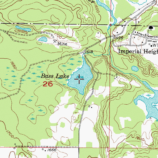 Topographic Map of Bass Lake, MI