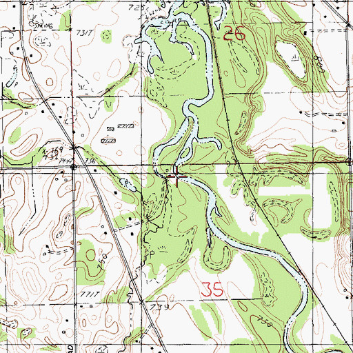 Topographic Map of Bassett Creek, MI