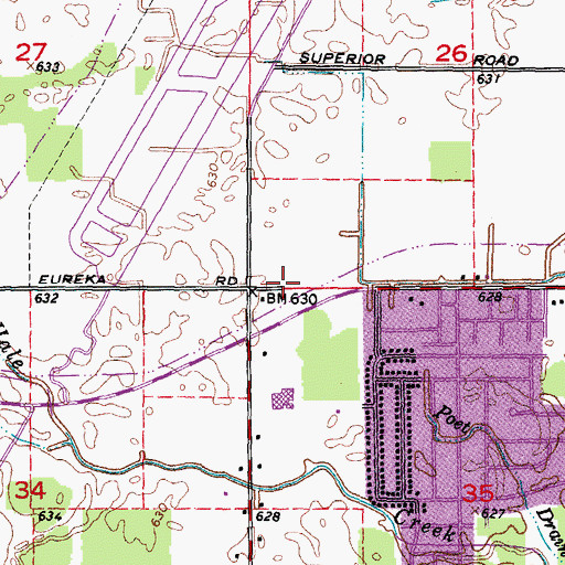 Topographic Map of Batham Drain, MI