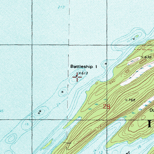 Topographic Map of Battleship Island, MI