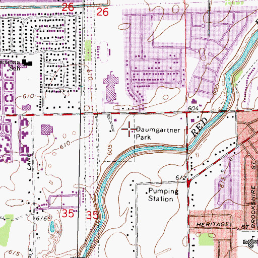 Topographic Map of Baumgartner Park, MI