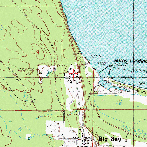 Topographic Map of Bay Cliff Health Camp, MI