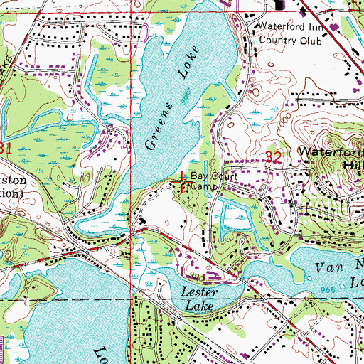 Topographic Map of Bay Court Camp, MI