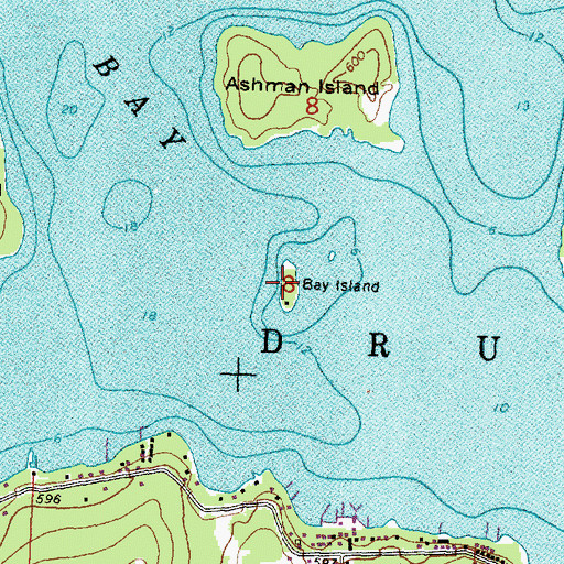 Topographic Map of Bay Island, MI
