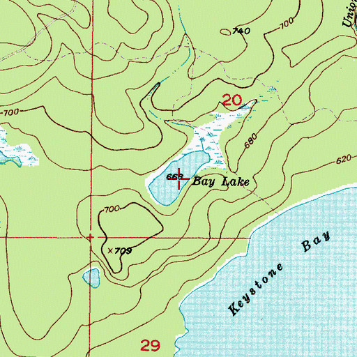 Topographic Map of Bay Lake, MI