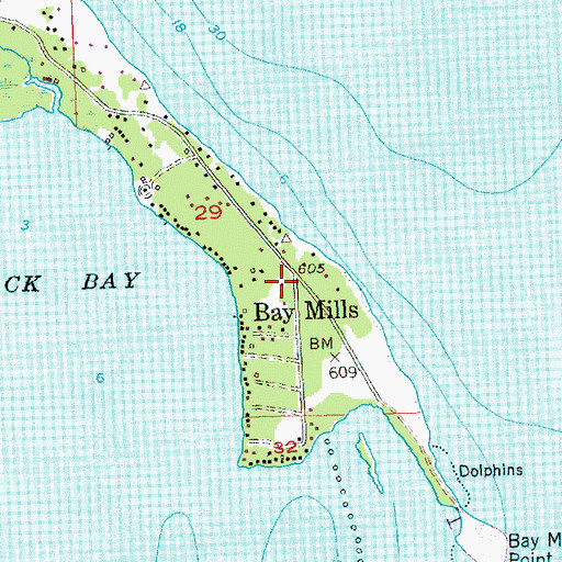 Topographic Map of Bay Mills, MI