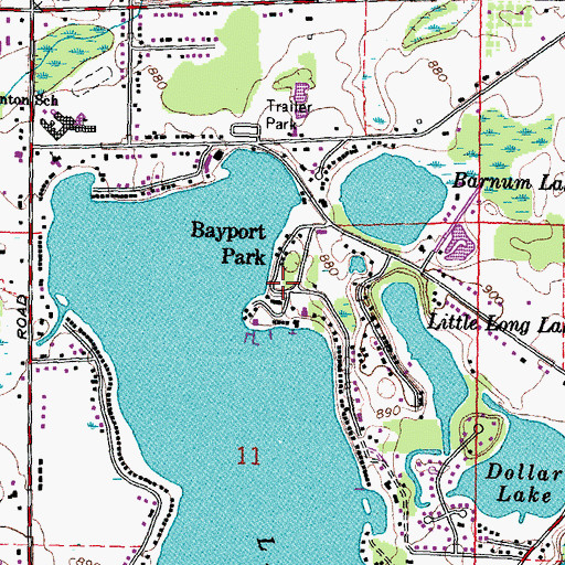 Topographic Map of Bayport Park, MI