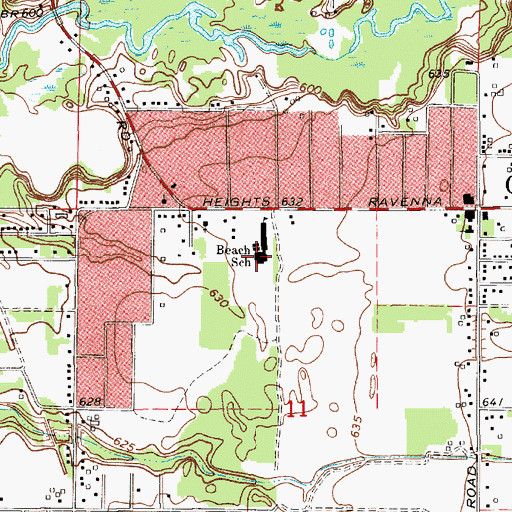 Topographic Map of Beach Elementary School, MI