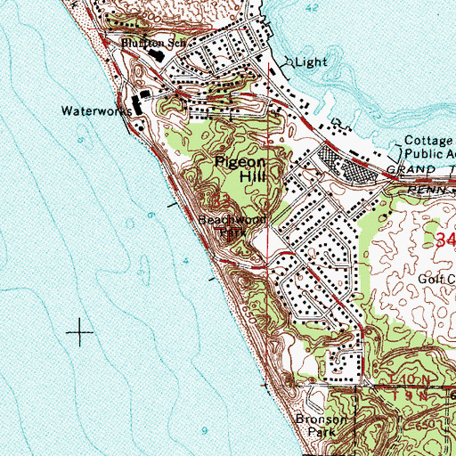 Topographic Map of Beachwood Park, MI