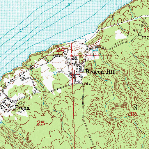 Topographic Map of Beacon Hill, MI