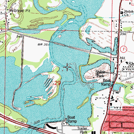 Topographic Map of Williamson Ford (historical), AR