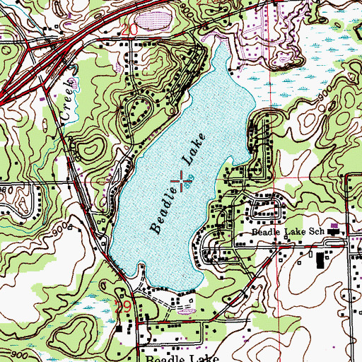 Topographic Map of Beadle Lake, MI