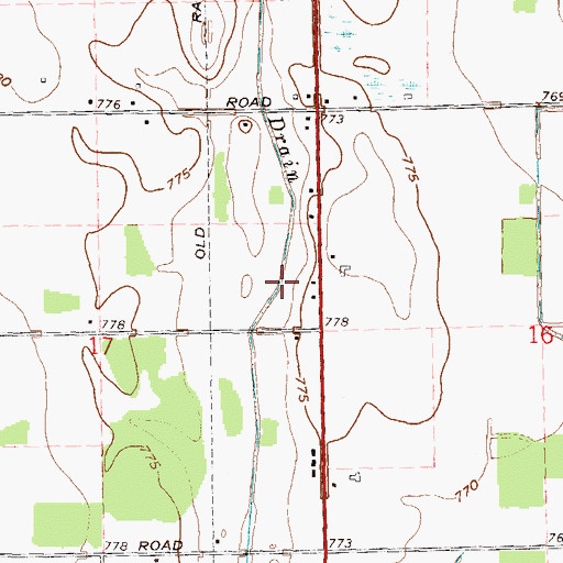 Topographic Map of Beals Frizzle Drain, MI