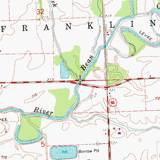 Topographic Map of Bean Creek, OH