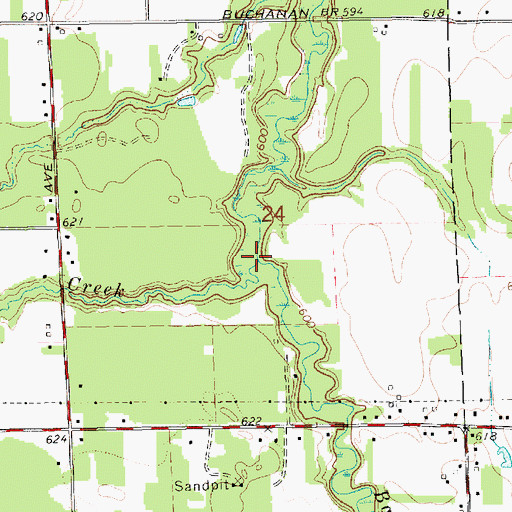 Topographic Map of Bear Creek, MI