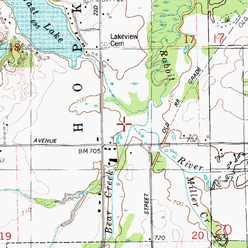 Topographic Map of Bear Creek, MI