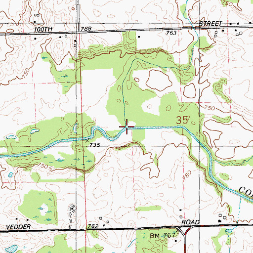 Topographic Map of Bear Creek, MI