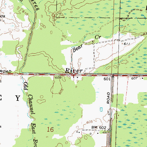 Topographic Map of Bear Creek, MI