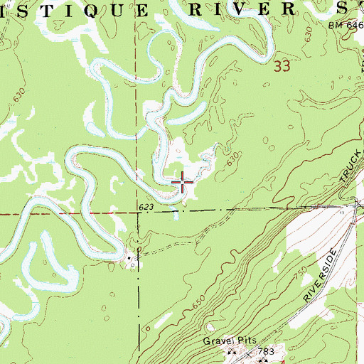 Topographic Map of Bear Creek, MI