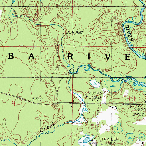 Topographic Map of Bear Creek, MI