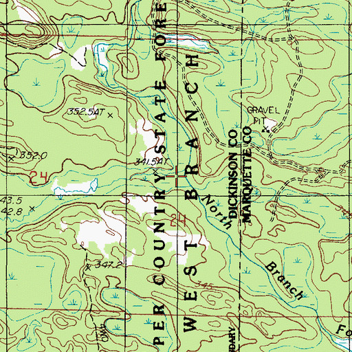 Topographic Map of Bear Creek, MI