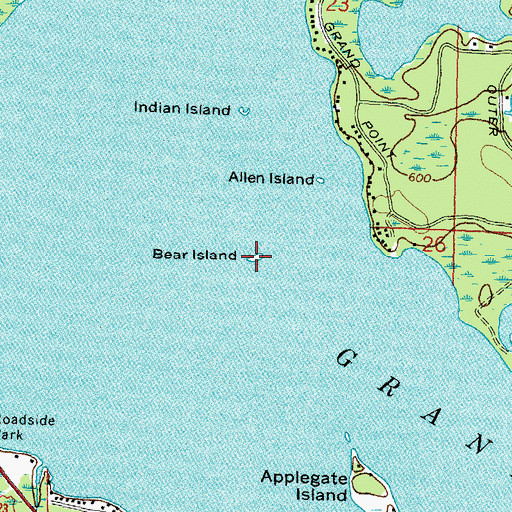 Topographic Map of Bear Island, MI