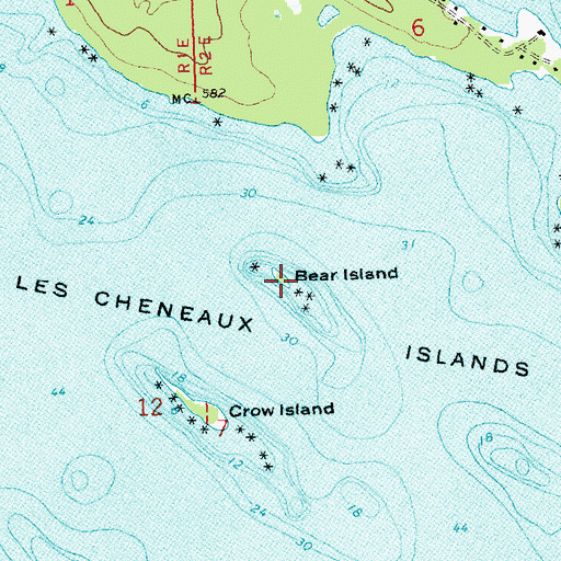 Topographic Map of Bear Island, MI