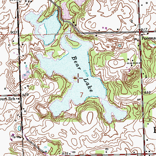 Topographic Map of Bear Lake, MI