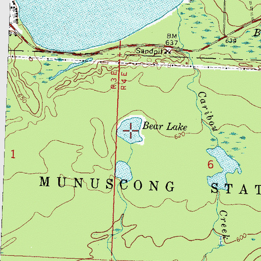 Topographic Map of Bear Lake, MI